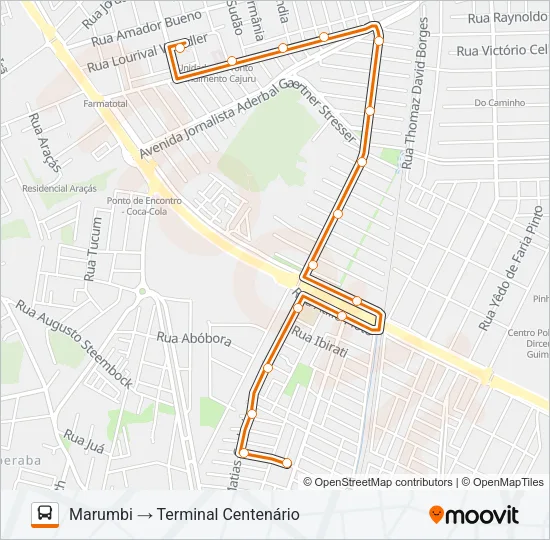 338 CENTENÁRIO / HAUER Bus Line Map