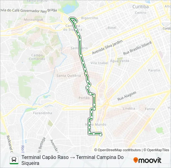 027  CAPÃO RASO / CAMPINA DO SIQUEIRA Bus Line Map