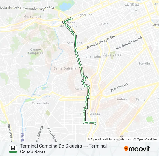 027  CAPÃO RASO / CAMPINA DO SIQUEIRA Bus Line Map