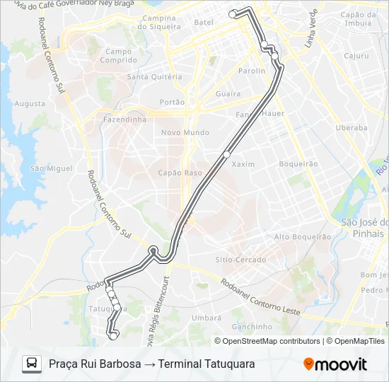 707 TATUQUARA / CENTRO Bus Line Map