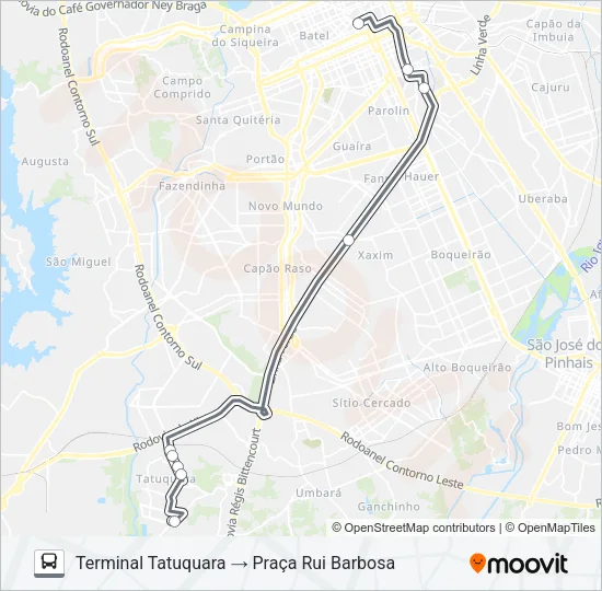 707 TATUQUARA / CENTRO Bus Line Map