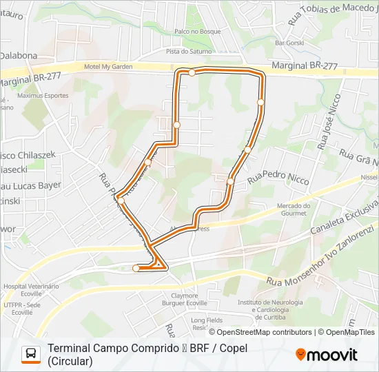 X43 ESPECIAL BRF / COPEL Bus Line Map