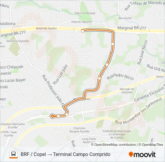 X43 ESPECIAL BRF / COPEL Bus Line Map