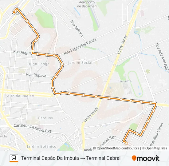 X42 ESPECIAL CABRAL / CAPÃO DA IMBUIA Bus Line Map
