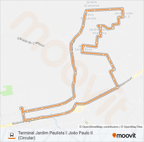 N23 JOÃO PAULO II Bus Line Map