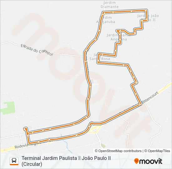 N23 JOÃO PAULO II Bus Line Map