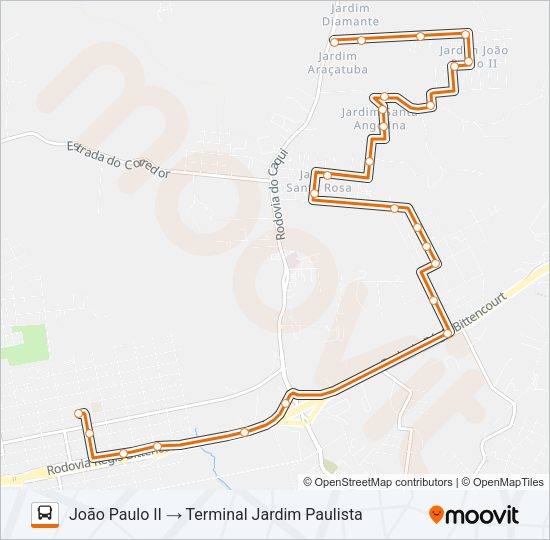 N23 JOÃO PAULO II Bus Line Map