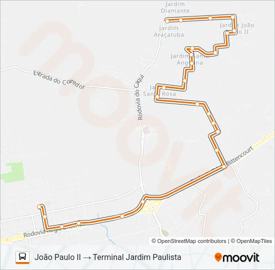 N23 JOÃO PAULO II Bus Line Map