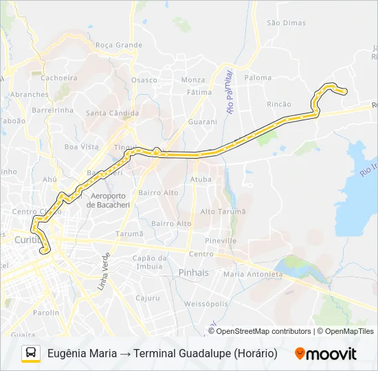 N72 EUGÊNIA MARIA / GUADALUPE Bus Line Map
