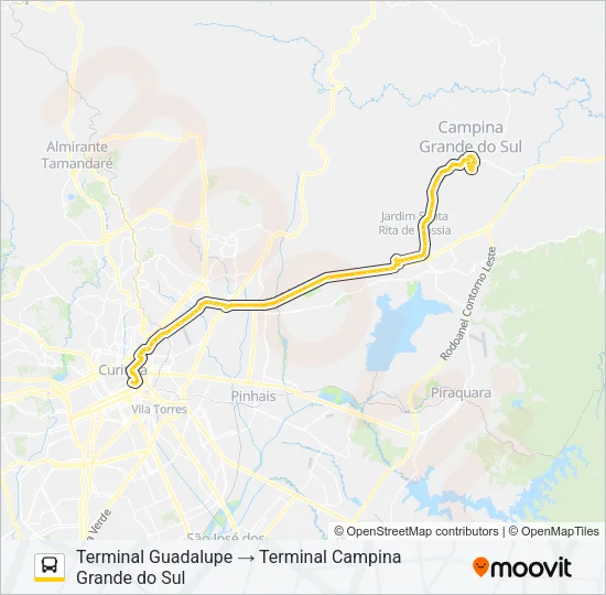 N61 CAMPINA GRANDE DO SUL / GUADALUPE Bus Line Map