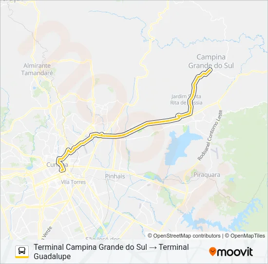 N61 CAMPINA GRANDE DO SUL / GUADALUPE Bus Line Map