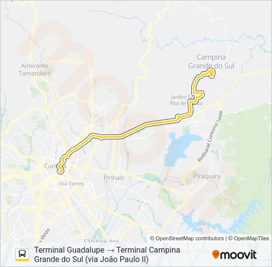 N61 CAMPINA GRANDE DO SUL / GUADALUPE Bus Line Map