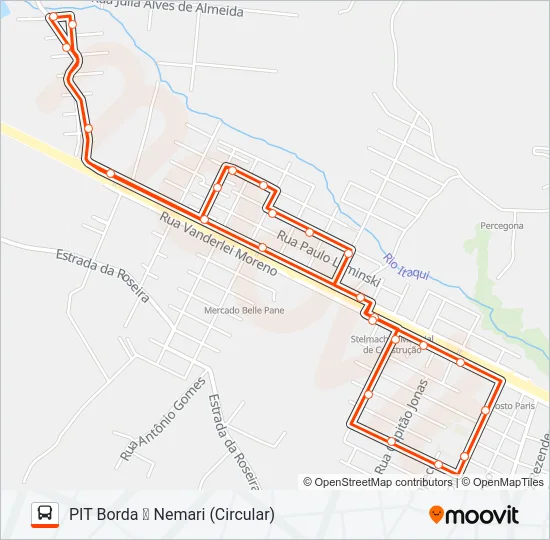 156 PIT BORDA / NEMARI Bus Line Map