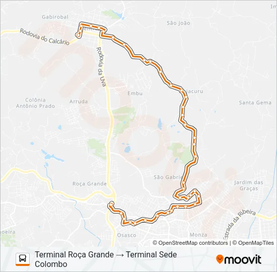 S16 GUARACI (VIA SÃO GABRIEL) Bus Line Map