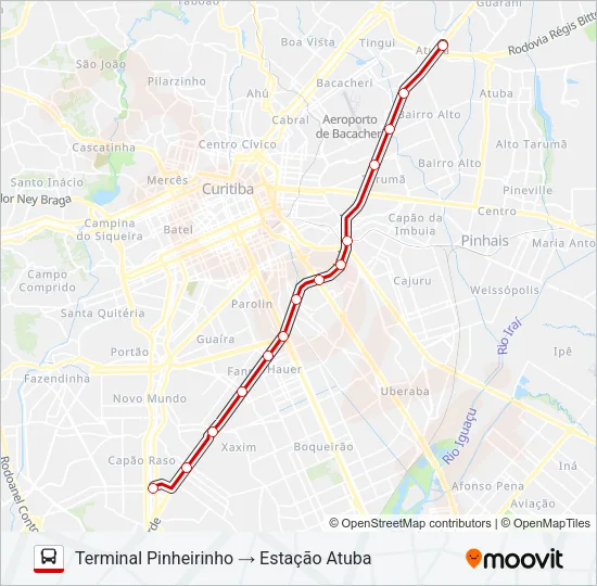 350 ATUBA / PINHEIRINHO Bus Line Map