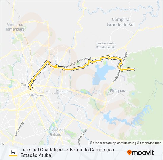 O62 BORDA DO CAMPO / GUADALUPE Bus Line Map
