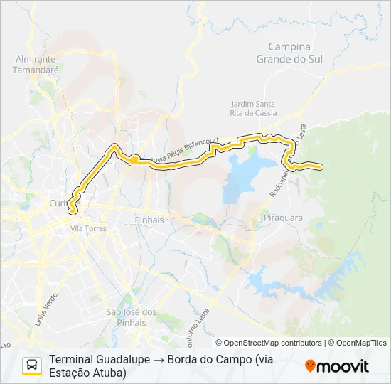 O62 BORDA DO CAMPO / GUADALUPE Bus Line Map