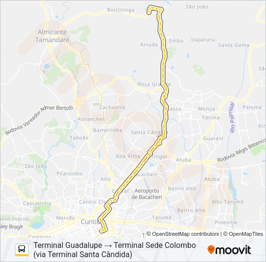 B72 COLOMBO / GUADALUPE (VIA T. ROÇA GRANDE) Bus Line Map