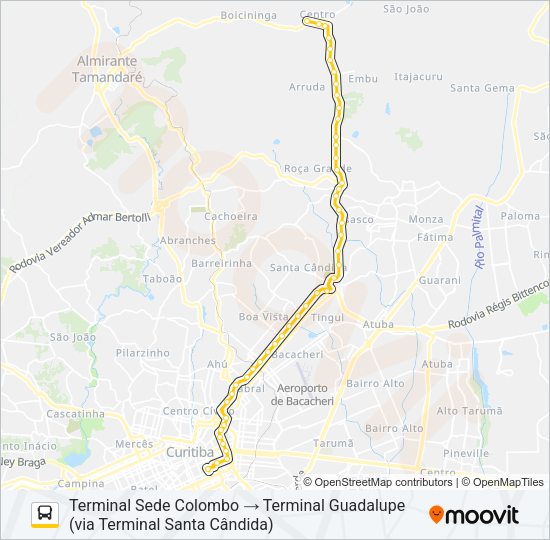 B72 COLOMBO / GUADALUPE (VIA T. ROÇA GRANDE) Bus Line Map