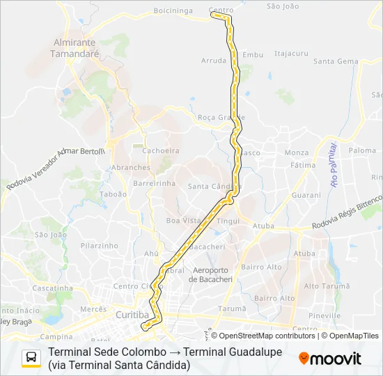 B72 COLOMBO / GUADALUPE (VIA T. ROÇA GRANDE) Bus Line Map