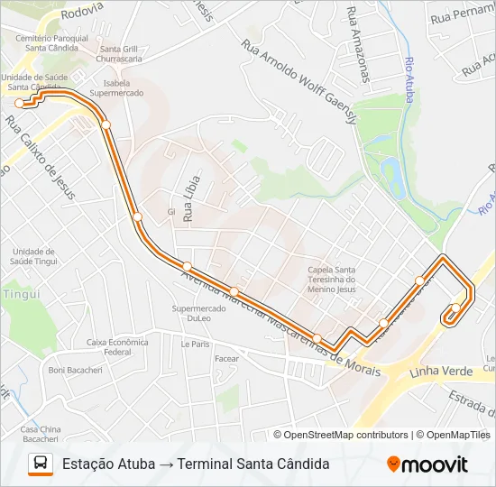 238 ATUBA / SANTA CÂNDIDA Bus Line Map