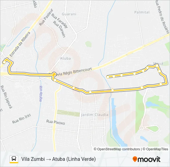 C66 VILA ZUMBI / ATUBA Bus Line Map