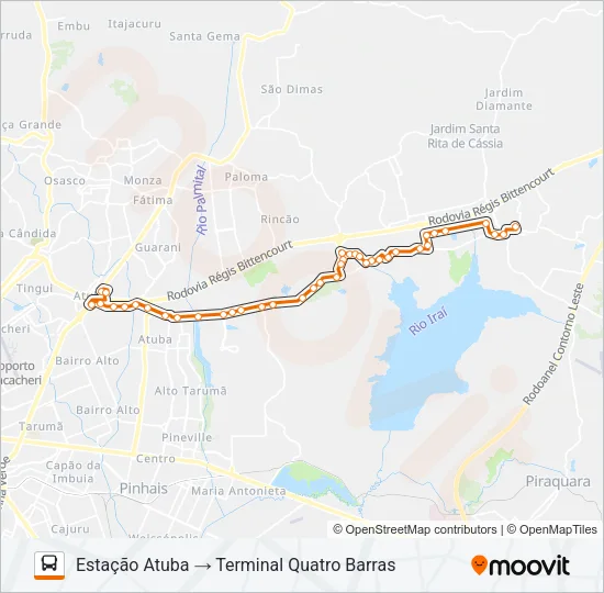 O31 QUATRO BARRAS / ATUBA (VIA GRACIOSA) Bus Line Map