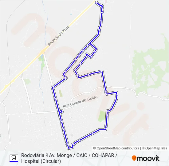 L01 INTERBAIRROS 1 Bus Line Map
