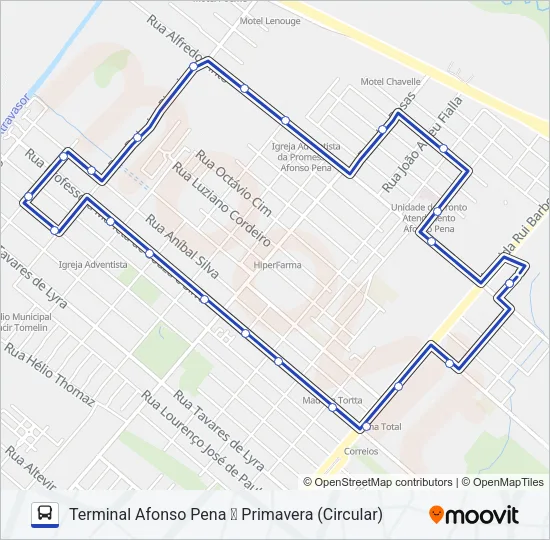 154 PRIMAVERA Bus Line Map