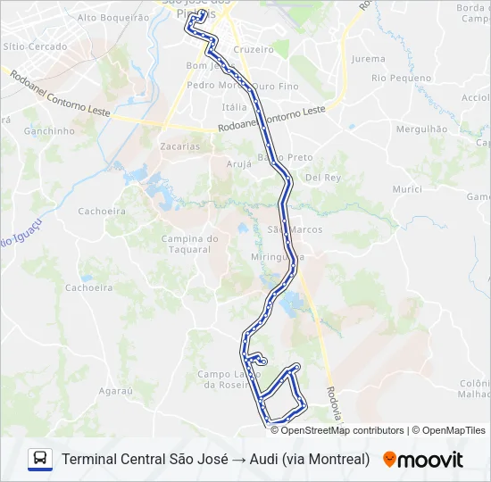 1052 CAMPO LARGO Bus Line Map