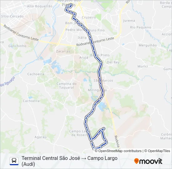 1052 CAMPO LARGO Bus Line Map