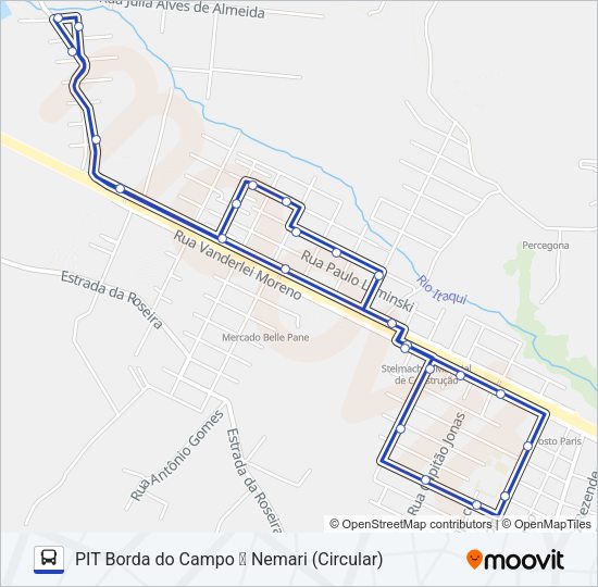 156 PIT BORDA DO CAMPO / NEMARI Bus Line Map