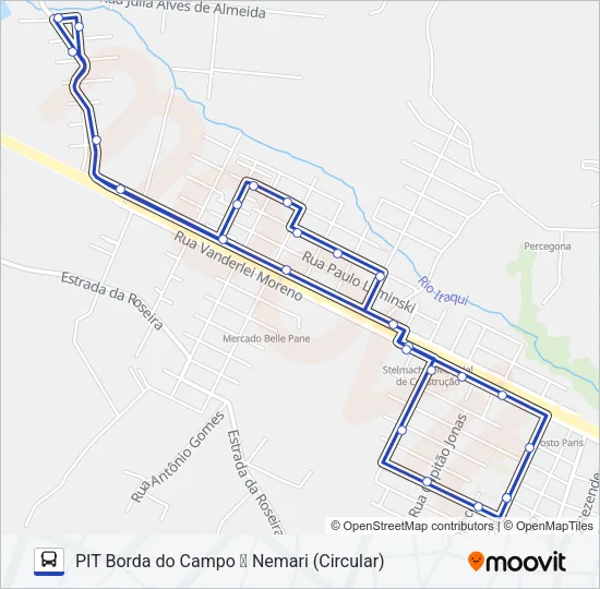 156 PIT BORDA DO CAMPO / NEMARI Bus Line Map