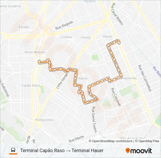 525 HAUER / CAPÃO RASO Bus Line Map