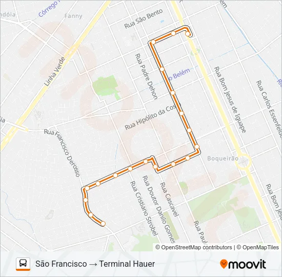 525 HAUER / CAPÃO RASO Bus Line Map