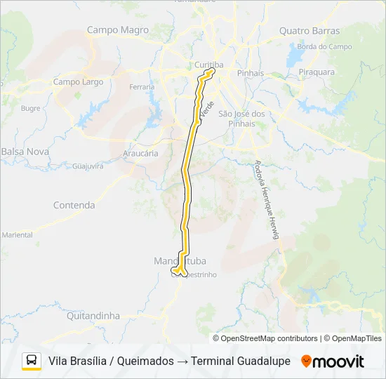 G71 MANDIRITUBA / GUADALUPE Bus Line Map