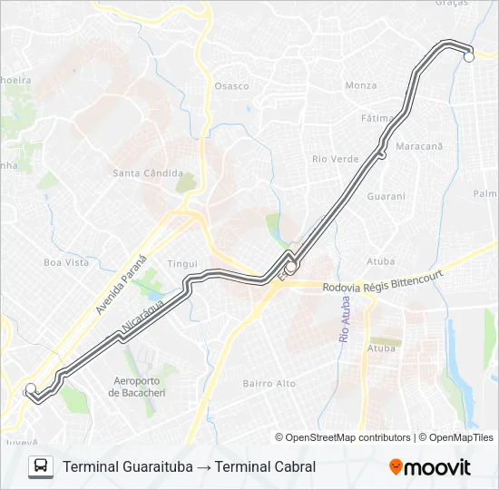 B05 GUARAITUBA / CABRAL (LD) Bus Line Map