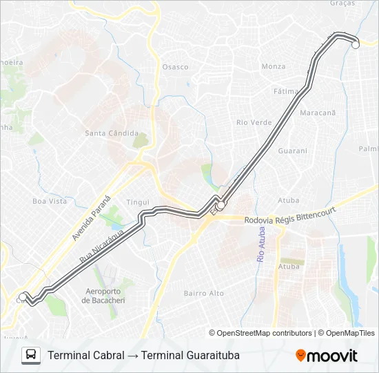 B05 GUARAITUBA / CABRAL (LD) Bus Line Map