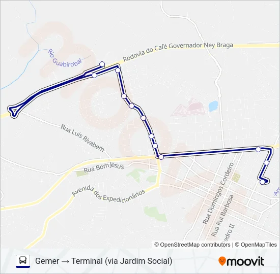 111 GEMER Bus Line Map