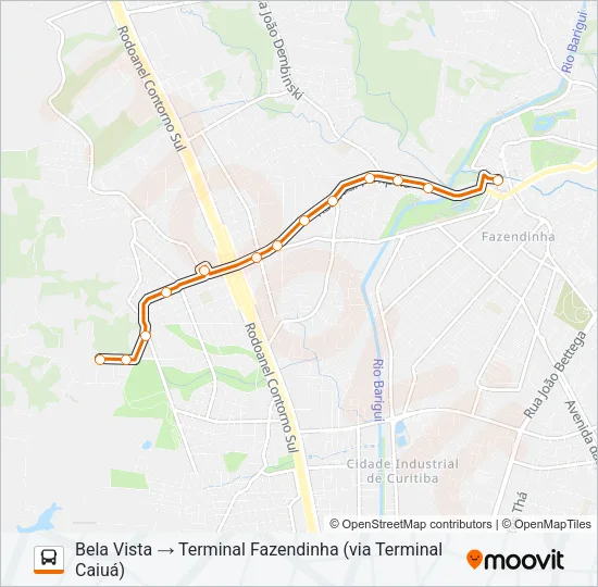 724 FAZENDINHA / CAIUÁ - BELA VISTA Bus Line Map