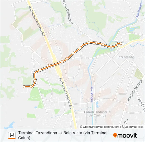 724 FAZENDINHA / CAIUÁ - BELA VISTA Bus Line Map