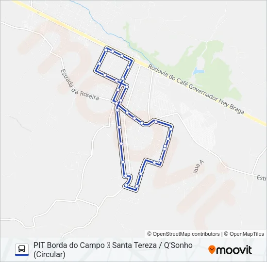 155 PIT BORDA / SANTA TEREZA - Q'SONHO Bus Line Map