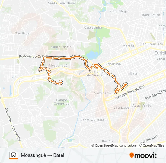 725 BATEL / MOSSUNGUÊ Bus Line Map