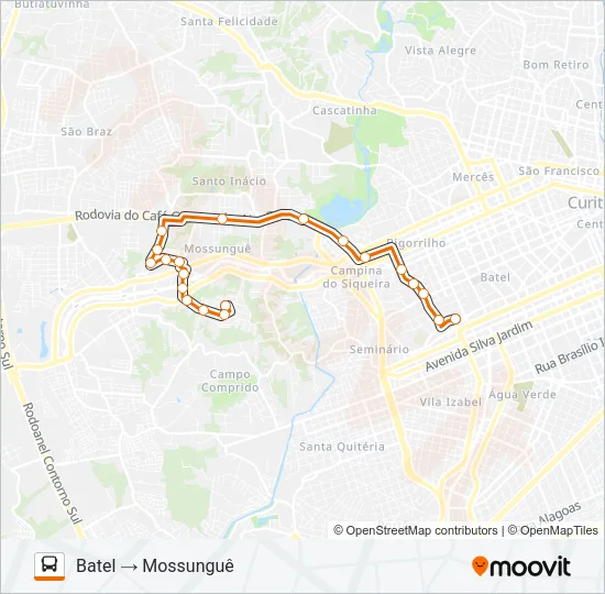 725 BATEL / MOSSUNGUÊ Bus Line Map
