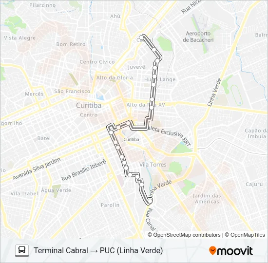 220 CABRAL / ESTAÇÃO PUC Bus Line Map