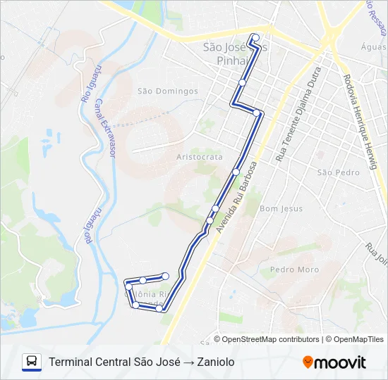 1004 ZANIOLO Bus Line Map