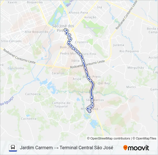 1012 JARDIM CARMEM Bus Line Map
