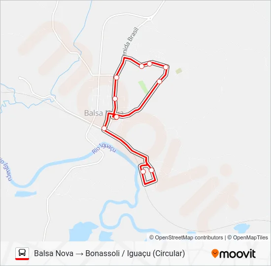 001 INTERBAIRROS (BALSA NOVA) Bus Line Map