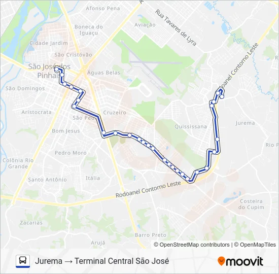 568 LINHA DO TRABALHADOR Bus Line Map