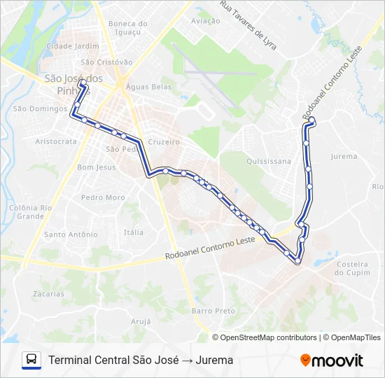 568 LINHA DO TRABALHADOR Bus Line Map